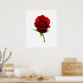 VANAF MINDER DAN $ 20 - Elegant Red Rosebud Poster (Keuken)