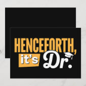 Vanaf nu is het Dr PhD Afgestudeerd Doctorsgraad Kaart (Voorkant / Achterkant)