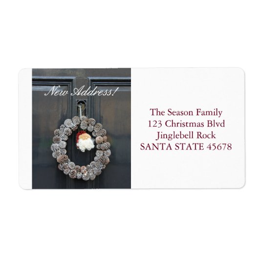 Vanaf ons nieuwe adres kerstmis etiket (Voorkant)