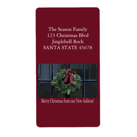 Vanaf onze nieuwe thuiskerstmis etiket (Voorkant)