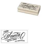 Vanaf Santa With Love Script + Name Kerstmis Rubberstempel (Gestempeld)