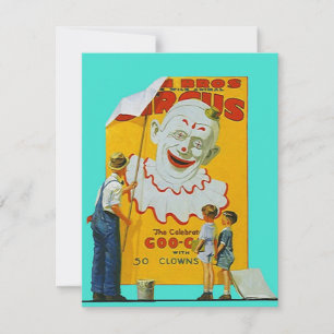 VANAVOND CIRCUS GESLOTEN PARTIJ THEME INVITE INVIT KAART