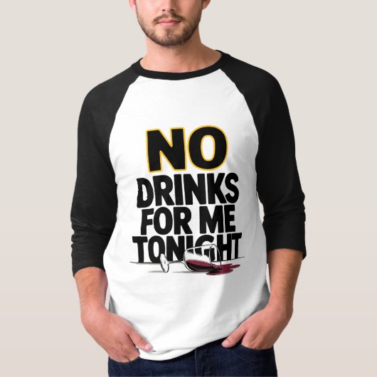 VANAVOND GEEN DRINKEN VOOR MIJ T-SHIRT (Voorkant)