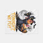 Vanavond vliegen we grappige Halloween Witch Chick Fleece Deken (Voorkant (Horizontaal))