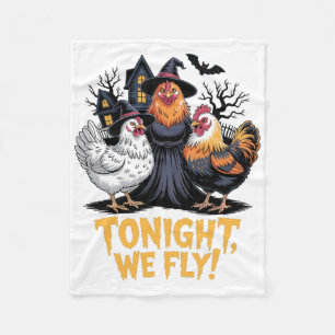 Vanavond vliegen we grappige Halloween Witch Chick Fleece Deken