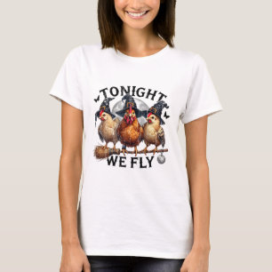 Vanavond Vliegen We, Kip Heks, Grappige Halloween T-shirt