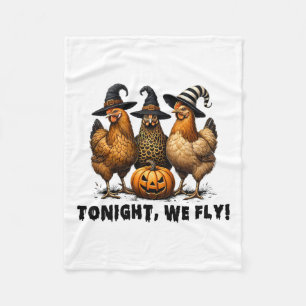 Vanavond vliegen we met Halloween Chicken Herfst F Fleece Deken