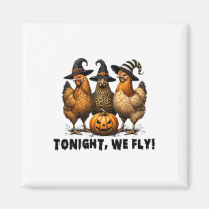 Vanavond vliegen we met Halloween Chicken Herfst F Magneet
