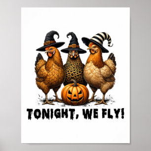 Vanavond vliegen we met Halloween Chicken Herfst F Poster