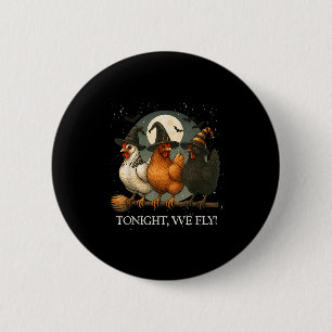 Vanavond vliegen we naar Funny Chicken Soky Season Ronde Button 5,7 Cm