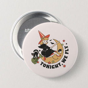 Vanavond vliegen we schattige heks ronde button 7,6 cm