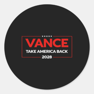 Vance 2028 President VS Vlag Vintage Verkiezingsca Ronde Sticker