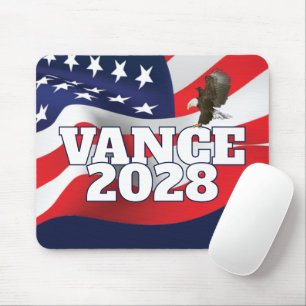 Vance 2028 tekst met vlag en Amerikaanse zeearend Muismat