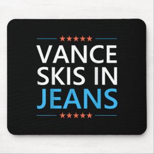 Vance ski's in jeans grappig skiën en Vance ski qu Muismat