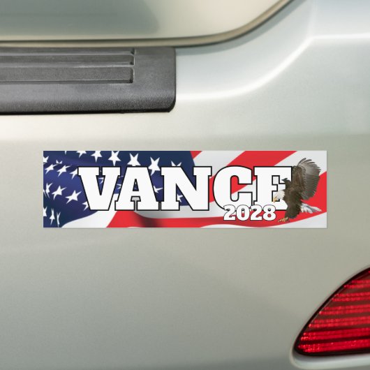 Vance Text With Flag and Bald Eagle Bumpersticker (Op auto)