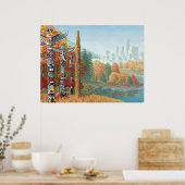 Vancouver Art Poster Vancouver Totem Pole Painting (Cuisine)