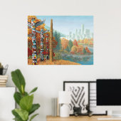 Vancouver Art Poster Vancouver Totem Pole Painting (Bureau à domicile)