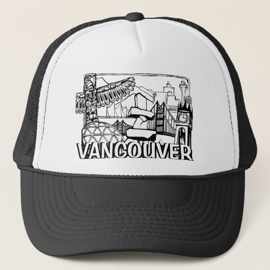 Vancouver BC Petten Souvenir Trucker Caps & Petten (Voorkant)