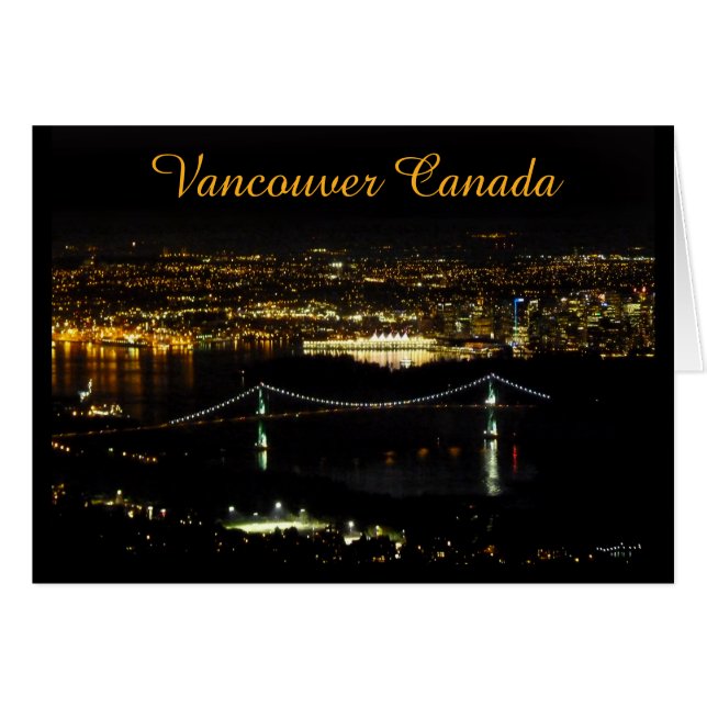 Vancouver BC Souvenir Kaarten Custom Vancouver Kaa (Voorkant Horizontaal)