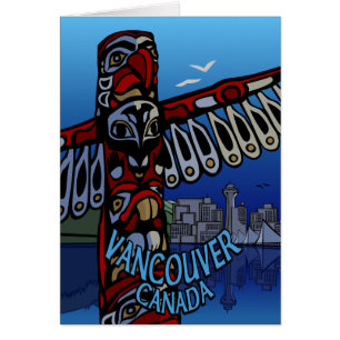 Vancouver BC Souvenir Kaarten Totem Pole Art Kaart