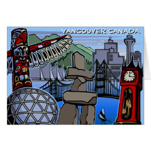 Vancouver BC Souvenir Kaarten Totem Pole Art Kaart