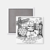 Vancouver BC Souvenir Magneten Buttonnen & Geschen (Voorkant / Achterkant)