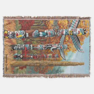 Vancouver Blanket Vancouver Totem Pole Souvenirs Deken