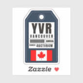 Vancouver-boarding pass - Canada YVR Sticker (Vel)