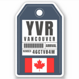 Vancouver-boarding pass - Canada YVR Sticker