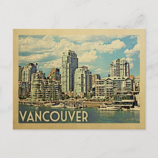Vancouver Briefkaart Canada Vintage Travel (Voorkant)