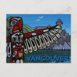 Vancouver Briefkaarten Totem Pole & Landmarks Kaar