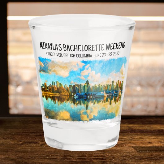 Vancouver, British Columbia Bachelorette Weekend Shot Glas