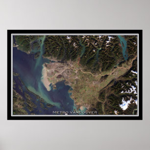 Vancouver British Columbia Satellite Poster Map