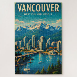 🏔️ Vancouver Brits-Columbia Reis Retro Legpuzzel