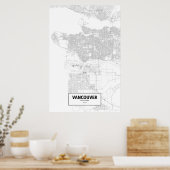 Vancouver, Brits Columbia (zwart op wit) Poster (Keuken)