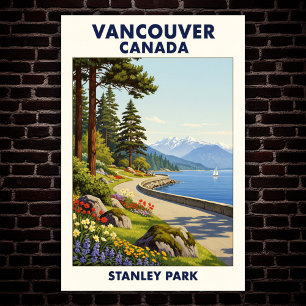 Vancouver, Canada : Affiche Vintage voyage des ann