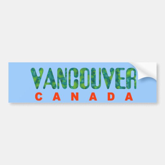 Vancouver Canada Bumpersticker (Voorkant)