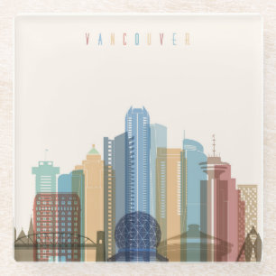 Vancouver, Canada   City Skyline Glazen Onderzetter