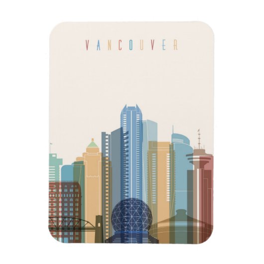 Vancouver, Canada | City Skyline Magneet (Verticaal)