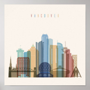 Vancouver, Canada City Skyline Poster