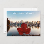 Vancouver Canada Red Maple Leaf Skyline Briefkaart (Voorkant / Achterkant)