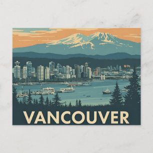 Vancouver Canada Reizen Kunst Vintage Briefkaart