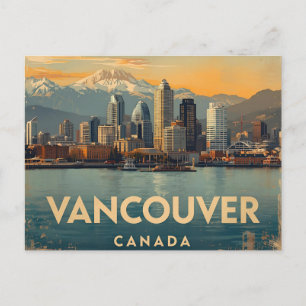 Vancouver Canada Reizen Kunst Vintage Briefkaart