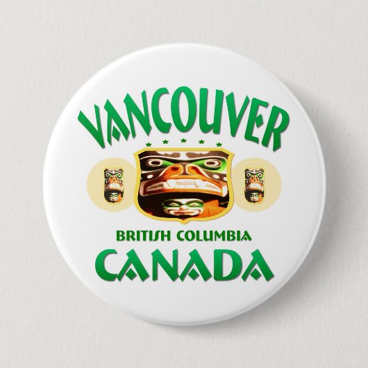 Vancouver Canada Ronde Button 7,6 Cm (Voorkant)