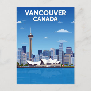 Vancouver Canada Silhouet Vintage Briefkaart
