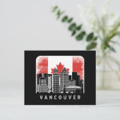 Vancouver Canada Skyline  Flag Briefkaart (Staand voorkant)