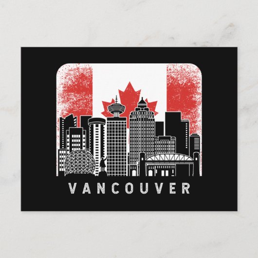 Vancouver Canada Skyline  Flag Briefkaart (Voorkant)