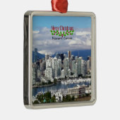 Vancouver Canada Skyline, Merry Kerstmis, Metalen Ornament (Rechts)