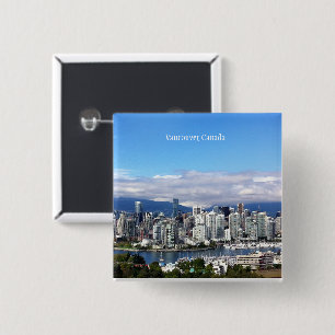 Vancouver Canada Skyline Vierkante Button 5,1 Cm