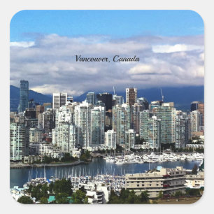 Vancouver, Canada skyline Vierkante Sticker